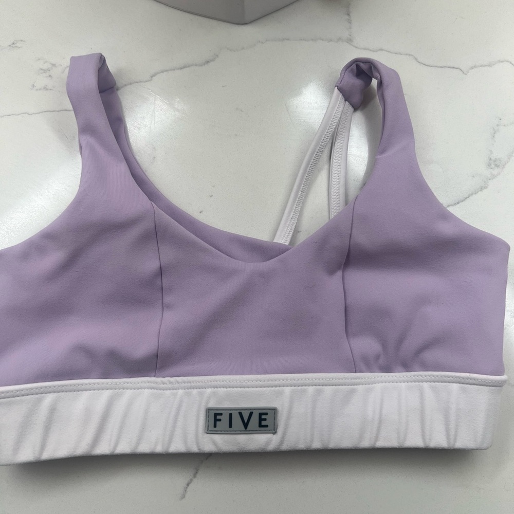 FIVE Kids Lavender and White Sports Bra